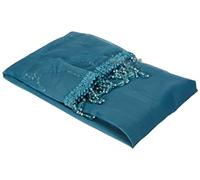 Alan Symonds Voile Curtain Swag with Crystal Beaded Trim Teal 22 x 18, Green, 22" x 18"