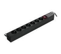 ALAN TEC Power Strip 19-7x230V Circuit Breaker and Safety Function (PZ071U)