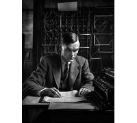 Alan Turing is busy with work | Poster | Wall Art | Home Decor |