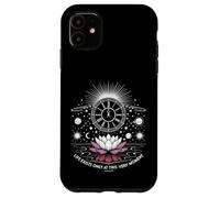 Alan Watts Quote Lotus Clock Galaxy Present Moment Space Case for iPhone 11
