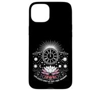 Alan Watts Quote Lotus Clock Galaxy Present Moment Space Case for iPhone 15 Plus