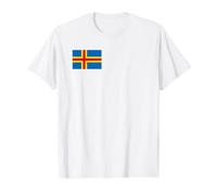 Ålandic Flag of Åland Value Graphic T-Shirt, Men, White, S