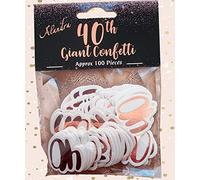 Alandra Birthdays 40 Big 40th Metallic Confetti, Cream & Rose Gold, One Size