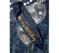 Alandra Birthdays DNS-ITS Its My Birthday Navy & Gold Metallic Birthday Sash, One Size