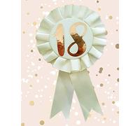 Alandra Birthdays RGB-18 18th Cream & Rose Gold Metallic Birthday Rosette, One Size