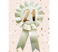 Alandra Birthdays RGB-21 21st Cream & Rose Gold Metallic Birthday Rosette, One Size
