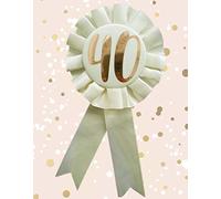 Alandra Birthdays RGB-40 40th Cream & Rose Gold Metallic Birthday Rosette, One Size