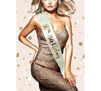 Alandra Birthdays RGS-30 30th Cream & Rose Gold Metallic Birthday Sash, One Size