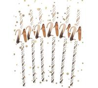 Alandra Birthdays STRAW-21 21st Birthday Straws Cream & Rose Gold Metallic, One Size