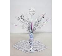 Alandra Personalised Table Centre, White & Silver