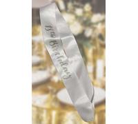Alandra WGSASH-18 Diamante 18th Sash, Cream & Gold