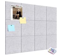 ALANGDUO Large Cork Board 48" x 36", Pin Board Bulletin Board with Self-Adhesive Tape, 0.35“ Thick Foldable Vision Board for Home Office Kitchen Photos Memos, Gray