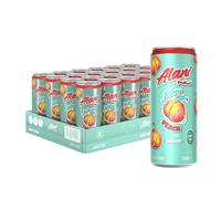 Alani Nu Sugar-Free Energy Drink, Pre-Workout Performance, Juicy Peach 12 oz Cans (Pack of 24)