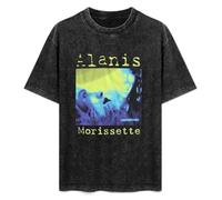 Alanis Morissette Jagged Little Pill Negative Black Unisex T-Shirt Printed Tee Graphic Top for Men Shirt L