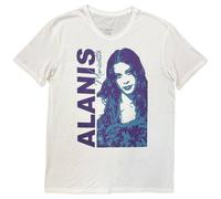 Alanis Morissette Men's Portrait Photo Print T-Shirt in White | Size: XL Alanis Morissette White XL