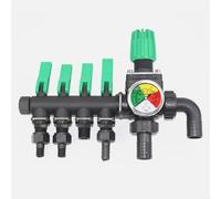 Alanmoship 1 Pack 4-Way Sprayer Splitter for Efficient Water Distribution and Flow Control in Gardens, Farms, and Landscaping Projects, Green ABS Plastic, 34x20x10cm