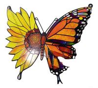 Alanmoship 1 Pack Butterfly Sunflower Window Decor Green Modern Creative Set for Home Garden Office Wall Hanging Sunlight Reflection Artistic Decoration(Butterfly)
