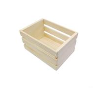 Alanmoship 1 Pack for MINI Wooden Storage Basket Pine Wood Crate for DIY Craft Projects Children Kids Food Display Christmas Halloween Decor 12.5x8.8x7cm