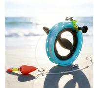 Alanmoship 1 Pack Handline Fishing Reel Kit with 45m 40# Line and 15# Hook, ABS Saltwater Hand Spool for Grouper Sea Bass for SNAPPER, Boat Shore Pier Raft Deep Drop Bottom Fishing,(C-16cm)