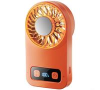 Alanmoship 1 Pack Portable USB Rechargeable Handheld Cooling Fan with Ice Compress, 5 Speeds Quiet Brushless Motor for Camping Hiking Beach, Frost Blue