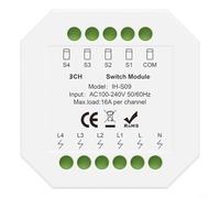 Alanmoship 1 Pack Smart Switch Module for Tuya for ZIGBEE 30 16A App Voice Control Group Timer Relay State ABS White for Home Automation(Zig-bee 3 on)