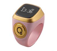 Alanmoship 1 Pack Smart Tasbih for ZIKR Ring with for OLED Display, Digital Counter & Vibration Reminder for Muslims Prayer, 40mAh Battery, ABS Material, Black, 20mm(20mm pink)