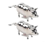 Alanmoship 1-Pack Vintage Pig for MINI Tape Measure, Nickel-Plated Metal Retractable Ruler with Figurine Design for Sewing Crafts Quilting DIY Projects Collectible (1PCS 35CM silver 1PCS)