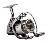 Alanmoship 1 Piece Baitcasting Fishing Reel With Electroplated Body And Sealed Bearings System For Saltwater Anglers Cnc Handle Left Right Hand Switch Silver Zinc Alloy 92X21Mm(S4000)