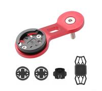 Alanmoship 1 Set Aluminum Alloy Bicycle Computer Extension Mount with Phone Holder for Garmin for BRYTON for CATEYE, Secure Smartphone GPS Bracket for Road Mountain Cycling Red(B-red)