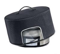 Alanmoship 1 x Slow Cooker Lid with Transparent Window, Dust Cover for 6-8 Quart Oval for CROCK-POT, Heat Retention Storage Pouch for Kitchen Travel Party, Black Polyester 16x9