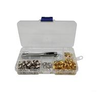 Alanmoship 100Pcs Metal Eyelets Grommet Kit 6mm with Installation Tool for Clothing Shoes Hats Backpacks Belts Jackets DIY Repair Projects Silver Tone