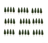 Alanmoship 100Pcs Model Trees 38mm N Scale Pine Trees for Train Railway Scenery Diorama Layouts - Green Plastic Miniature forest for HO OO Gauge Railroad Landscape & Architecture Models