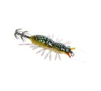 Alanmoship 1pc Glowing Squid Jig EGI Lure 5.5cm 8.9g Slow Sinking Built-in Rattle Double Hooks Soft Legs for Octopus Night Sea Fishing Trip