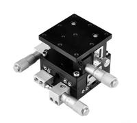 Alanmoship 1Pc Manual Linear Stage 60x60mm Three-Axis Sliding Platform, 0.01mm Resolution, Aluminum Alloy, 24.5N Load for Optical Labs XY +/-6.5mm and Z 10mm Travel, Black