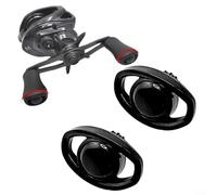 Alanmoship 1Pc Metal Baitcasting Reel Knob Side Cover For Daiwa Pr100 25, Black Replacement Handle Grip Plate Repair Part, Fishing Tackle Customization Accessory(2pcs)