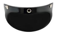 Alanmoship 1x 3-Snap Motorcycle Helmet Visor Peak Shield for Open Half Helmets, PC Material Anti-Scratch Sun Wind for Riding Black