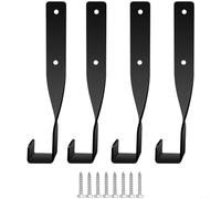 Alanmoship 2 Pack Heavy Duty Chainsaw Wall Mount Storage Hooks Q235 Steel Black Rust-Resistant Garage Tool Rack for Workshop or Garden Shed(4-piece Set)