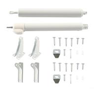 Alanmoship 2 Pack Heavy Duty Pneumatic Door Closer System with Adjustable Speed for Storm Screen Security Doors Smooth Quiet Closing Operation White Metal(2pcs)