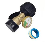 Alanmoship 2 Pack Propane Pressure Gauge with Glow-in-the-Dark Indicator, Solid Brass POL Adapter for American Tanks, Leak Detector for BBQ Grills RVs Camping Black