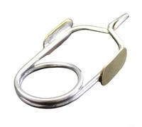 Alanmoship 2Pcs Hackle Pliers For Fly Tying, Stainless Steel Feather Clamp Tools With Ring Grip For Fishing Hook Wrapping, Gold And Silver, 6.2Cm