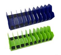 Alanmoship 2PCS Plier Organizer Rack 10-Slot with Non-Slip Rubber Base for Tool Drawer, Modular Storage for Workshop Garage, 250mm/10inch(blue green)