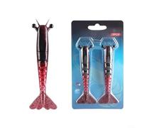Alanmoship 2PCS Sinking Shrimp Lures Soft PVC Baits 9.5cm Realistic Glitter Design Irregular Swimming Action for Saltwater Freshwater Fishing Tackle Red Gold(11.5cm10g 5# Dark Red)