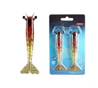 Alanmoship 2PCS Sinking Shrimp Lures Soft PVC Baits 9.5cm Realistic Glitter Design Irregular Swimming Action for Saltwater Freshwater Fishing Tackle Red Gold(11.5cm10g 1# Red Gold)
