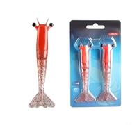 Alanmoship 2PCS Sinking Shrimp Lures Soft PVC Baits 9.5cm Realistic Glitter Design Irregular Swimming Action for Saltwater Freshwater Fishing Tackle Red Gold(9.5cm6g 4# Red Sand)