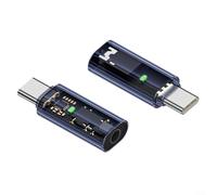 Alanmoship 3.5mm Female To Type-C Male Adapter Digital Decoding Audio Converter Cable With 16-Bit 48KHz Support Clear PC Shell For Headphones 2-Pack(blue)