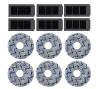 Alanmoship 4+4/6+6/8+8/10+10 Washable Mop Cloths and Filters for ECOVACS for x5 for omni PRO, Microfiber Replacement Parts for Home Floor Cleaning, Blue-Striped and Black(2 * 6pcs)