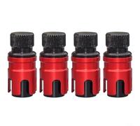 Alanmoship 4 Pack Quick Deflation Tire Pressure Valves for Rapid Air Release on Soft Sand and Mud Trails, Metal Construction for SUV ATV Truck Off-Road Use, Silver Red(Red)