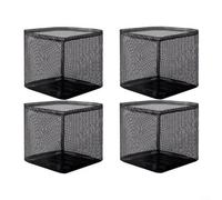Alanmoship 4-Pack Reusable Mesh Pond Grow Bags for Aquatic and Terrestrial Plants, Breathable Water Lily for Garden Ponds and Terraces, Black, 7x7x6.8 & 7.2x7.2x7.1 Inch(Square)