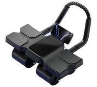 Alanmoship 4-Wheel Ab Roller With Auto Rebound, Lcd Display Adjustable Handle, Non-Slip Quiet Core Trainer For Home Workout, Black