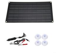 Alanmoship 40W 18V Monocrystalline Solar Panel With High Efficiency For Phone And Car Battery Charging, Compact Design For Camping, Boating, Road Trips, Black